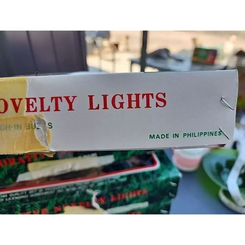 Vintage Santas‎ World 10 Teddy Bear Christmas Novelty String Lights Original Box